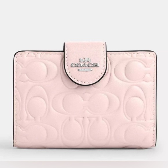 New Coach medium zip wallet pink blush CZ341 - Picture 1 of 7